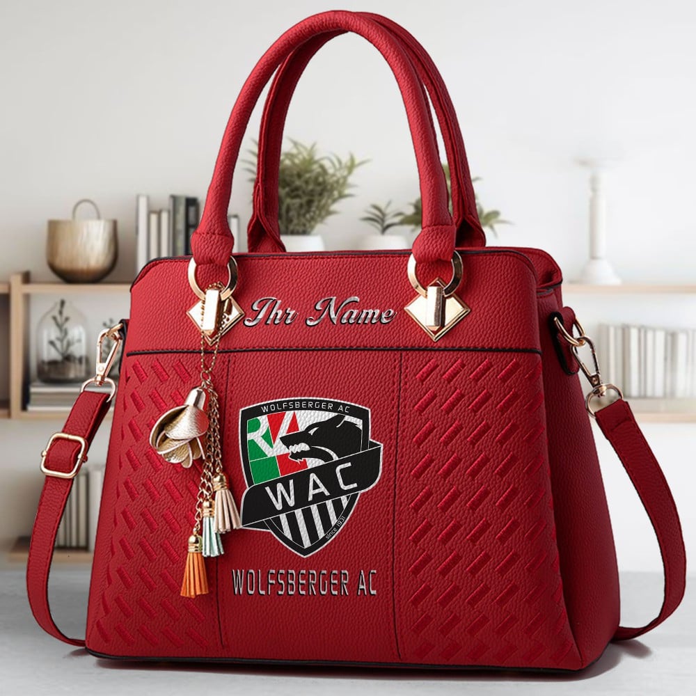 Wolfsberger AC Logo Crossbody Zip Hand Bag With Tassel Custom Name For Women - Image 6