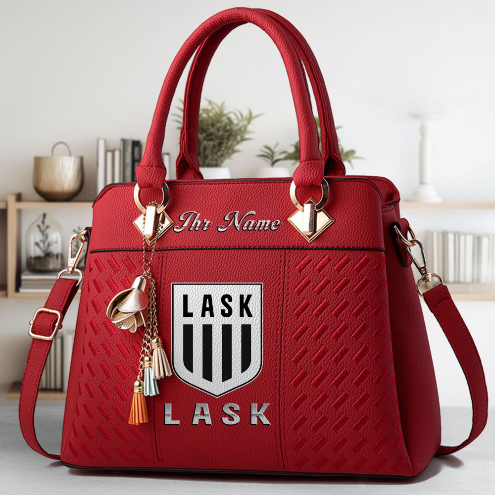 LASK Logo Crossbody Zip Hand Bag With Tassel Custom Name For Women - Image 6