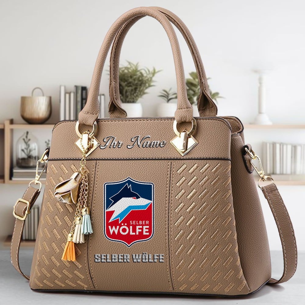 Selber Wolfe Logo Crossbody Zip Hand Bag With Tassel Custom Name For Women - Image 3