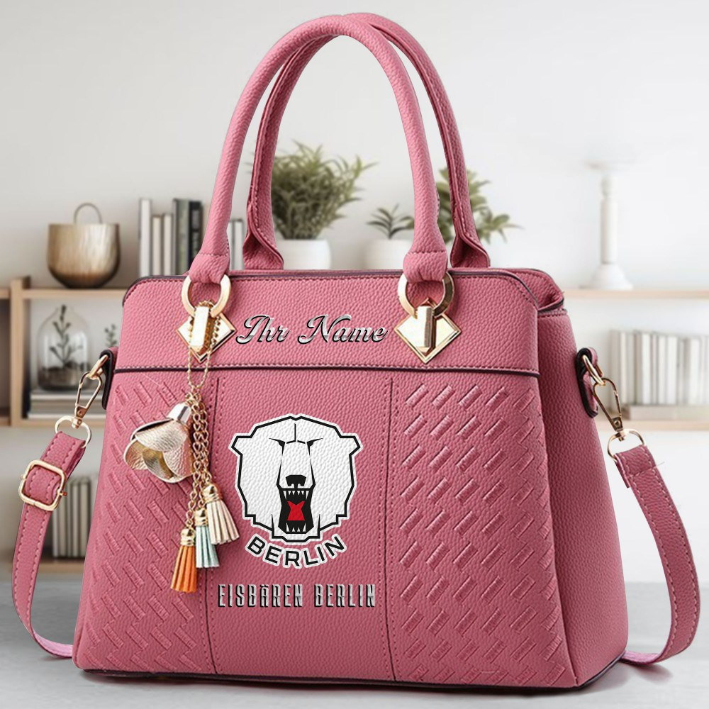 Eisbaren Berlin Logo Crossbody Zip Hand Bag With Tassel Custom Name For Women - Image 2