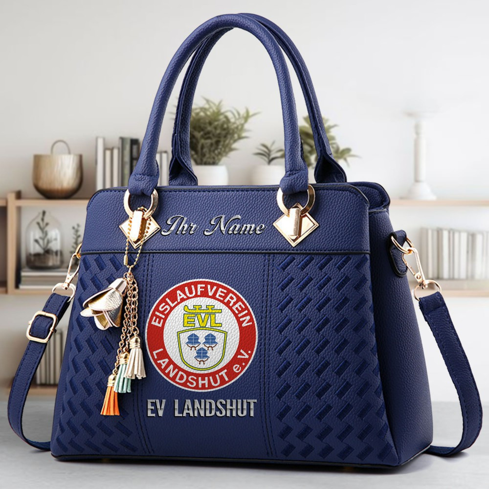EV Landshut Logo Crossbody Zip Hand Bag With Tassel Custom Name For Women - Image 3