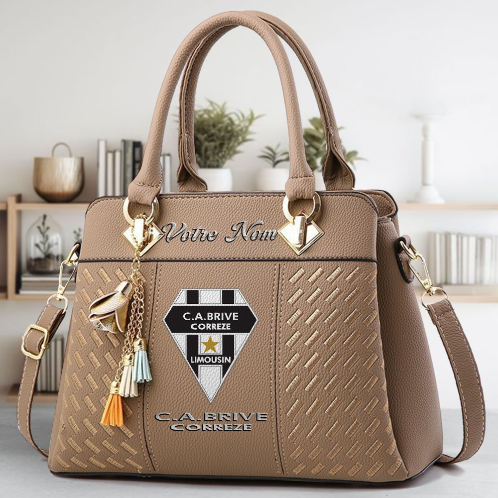 CA Brive Logo Crossbody Zip Hand Bag With Tassel Custom Name For Women - Image 3