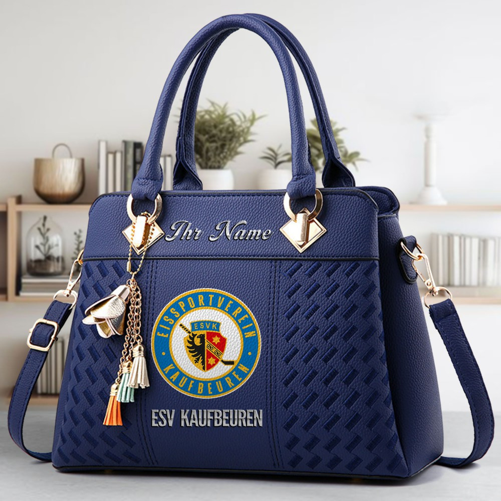 ESV Kaufbeuren Logo Crossbody Zip Hand Bag With Tassel Custom Name For Women - Image 3