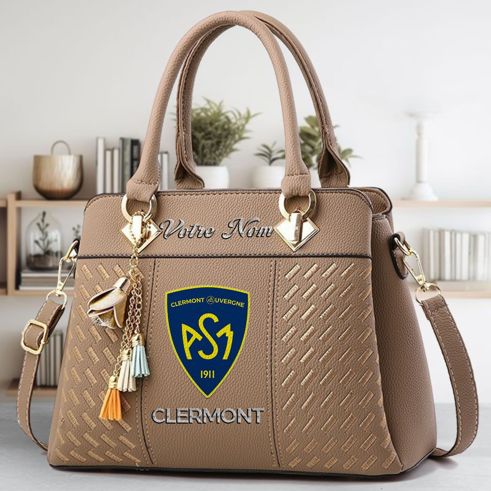 ASM Clermont Auvergne Logo Crossbody Zip Hand Bag With Tassel Custom Name For Women - Image 3