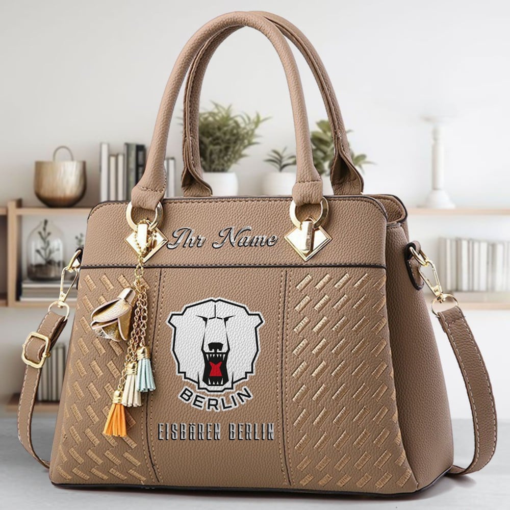 Eisbaren Berlin Logo Crossbody Zip Hand Bag With Tassel Custom Name For Women - Image 4