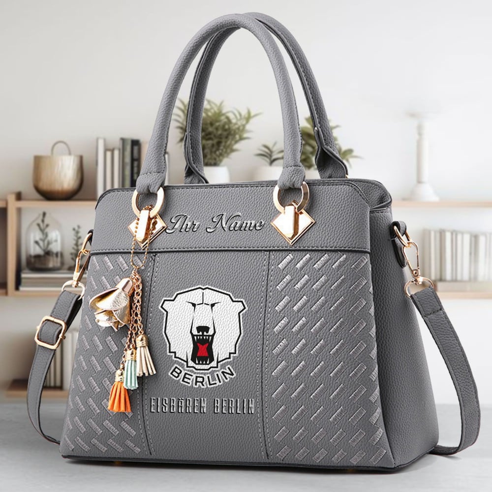 Eisbaren Berlin Logo Crossbody Zip Hand Bag With Tassel Custom Name For Women - Image 5