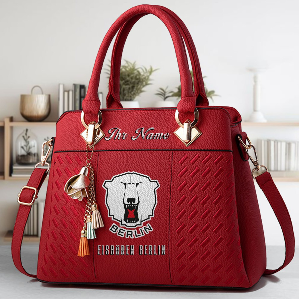 Eisbaren Berlin Logo Crossbody Zip Hand Bag With Tassel Custom Name For Women - Image 6
