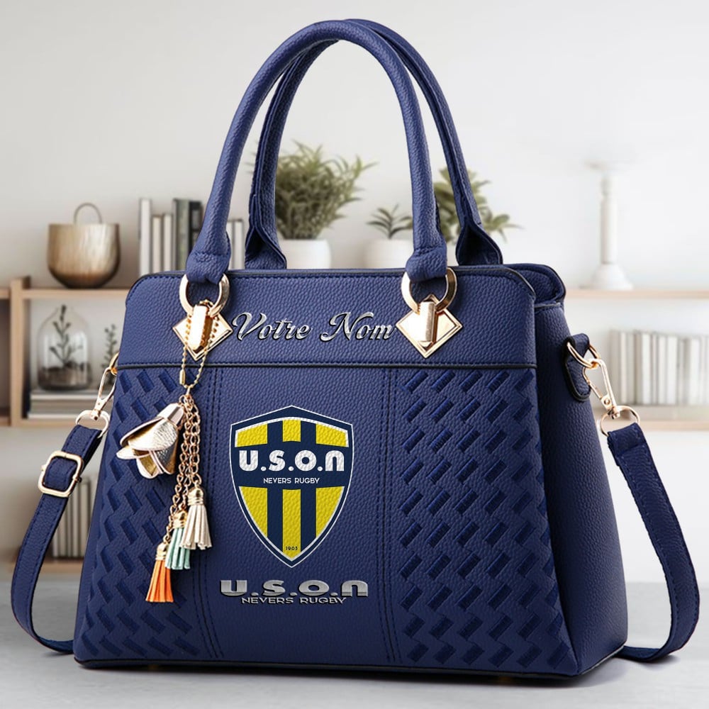 USON Nevers Logo Crossbody Zip Hand Bag With Tassel Custom Name For Women - Image 3