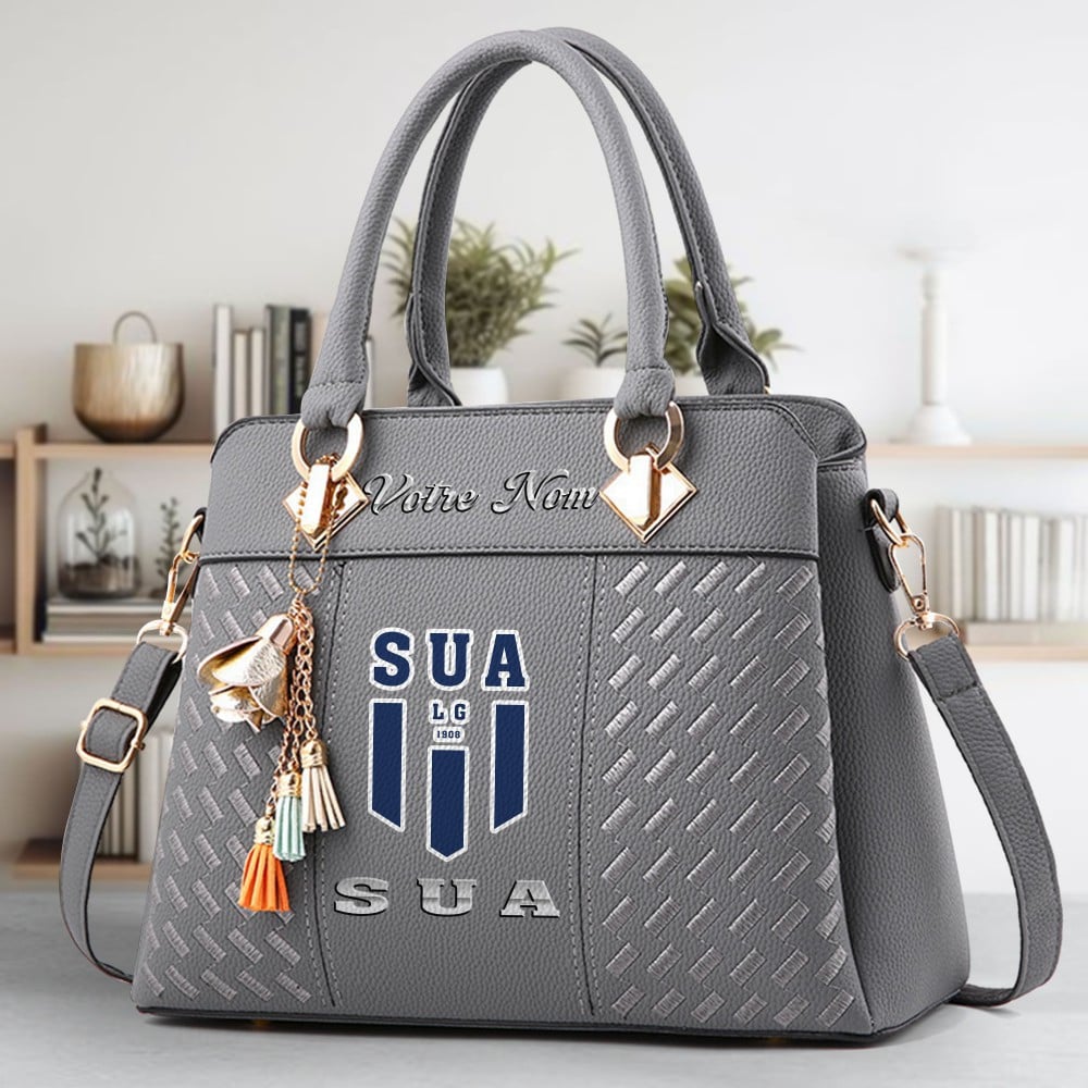 Sporting Union Agenais Logo Crossbody Zip Hand Bag With Tassel Custom Name For Women - Image 4