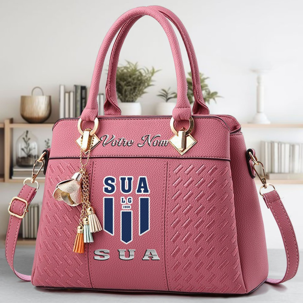 Sporting Union Agenais Logo Crossbody Zip Hand Bag With Tassel Custom Name For Women - Image 5