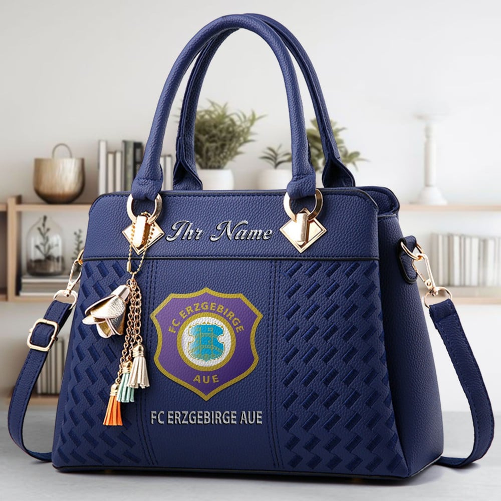 Erzgebirge Aue Logo Crossbody Zip Hand Bag With Tassel Custom Name For Women - Image 2