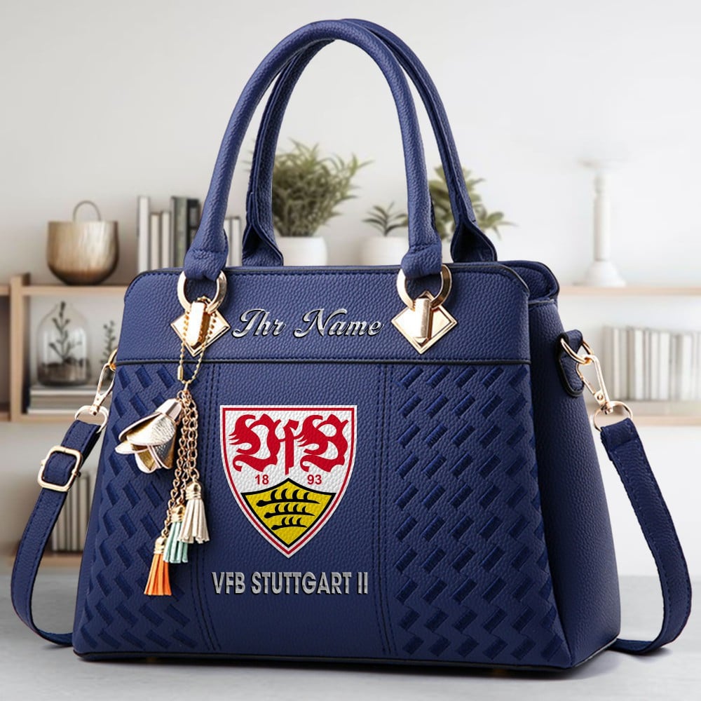 VfB Stuttgart II Logo Crossbody Zip Hand Bag With Tassel Custom Name For Women - Image 2