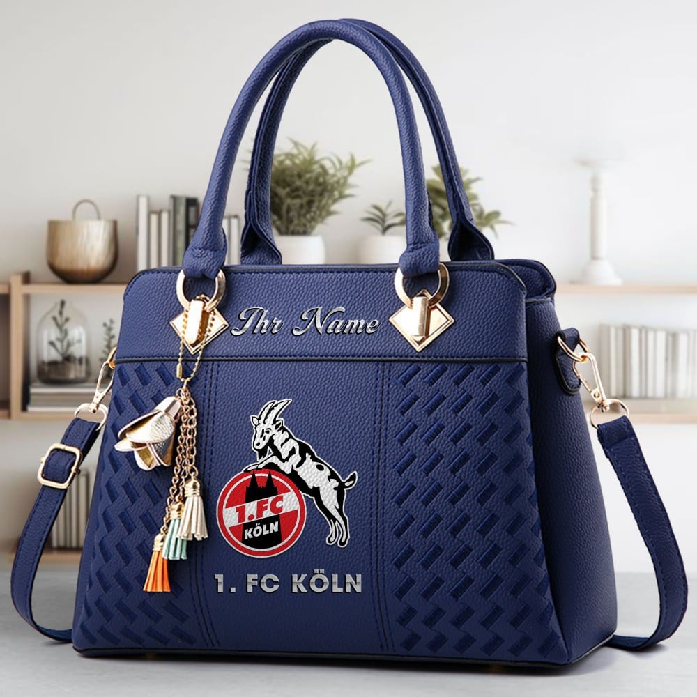 1. FC Koln Logo Crossbody Zip Hand Bag With Tassel Custom Name For Women - Image 3