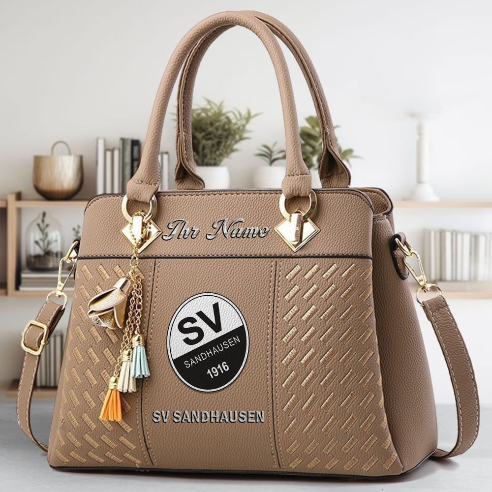 SV Sandhausen Logo Crossbody Zip Hand Bag With Tassel Custom Name For Women - Image 3