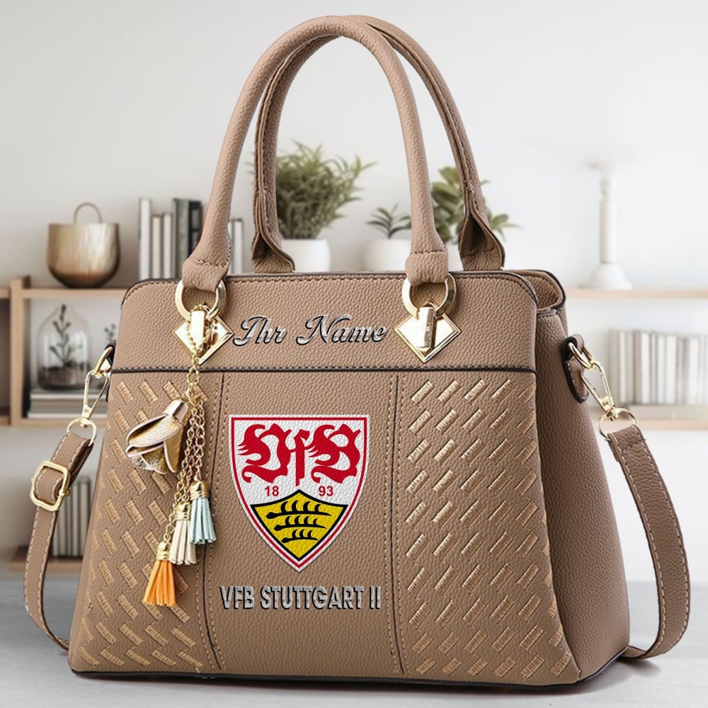 VfB Stuttgart II Logo Crossbody Zip Hand Bag With Tassel Custom Name For Women - Image 3
