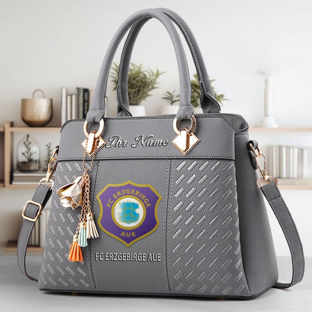 Erzgebirge Aue Logo Crossbody Zip Hand Bag With Tassel Custom Name For Women - Image 4