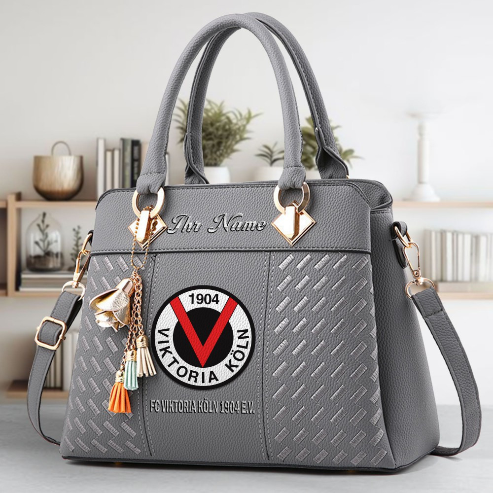 Viktoria Koln Logo Crossbody Zip Hand Bag With Tassel Custom Name For Women - Image 4