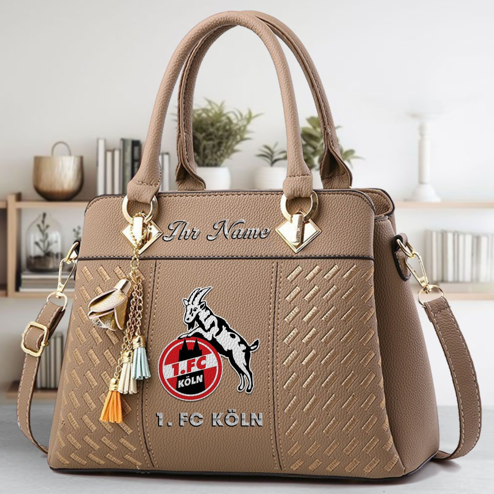 1. FC Koln Logo Crossbody Zip Hand Bag With Tassel Custom Name For Women - Image 4
