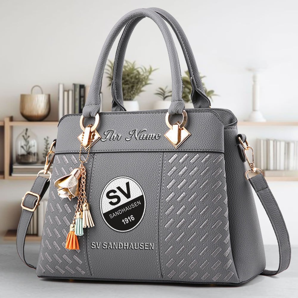SV Sandhausen Logo Crossbody Zip Hand Bag With Tassel Custom Name For Women - Image 4