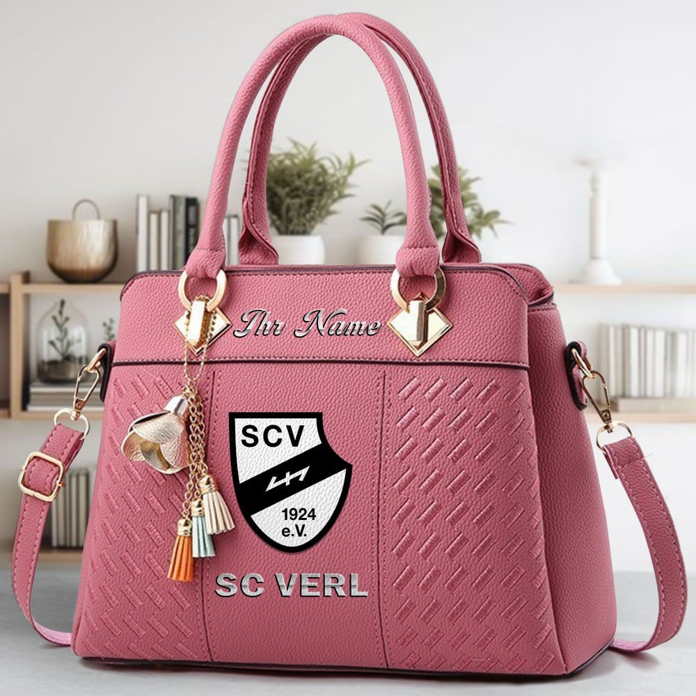 SC Verl Logo Crossbody Zip Hand Bag With Tassel Custom Name For Women - Image 5