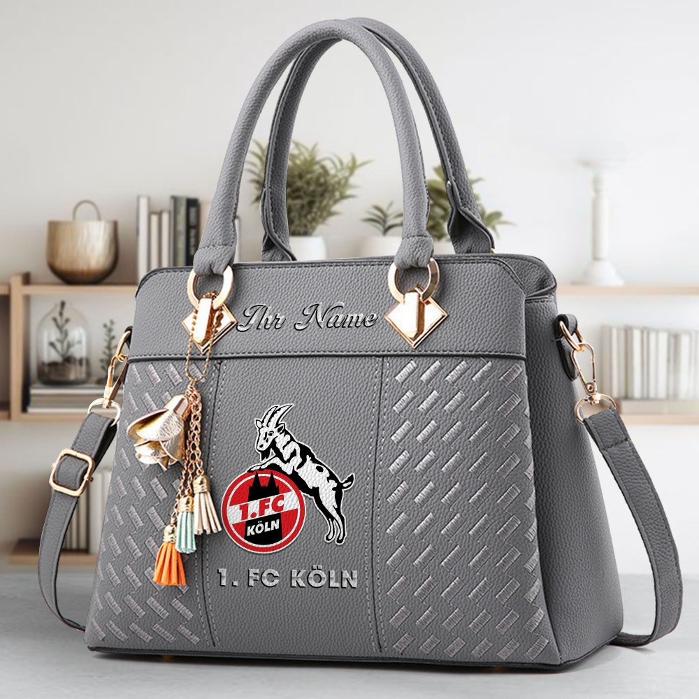 1. FC Koln Logo Crossbody Zip Hand Bag With Tassel Custom Name For Women - Image 5