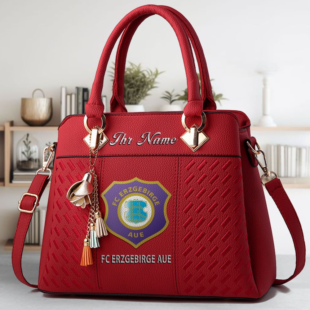 Erzgebirge Aue Logo Crossbody Zip Hand Bag With Tassel Custom Name For Women - Image 6