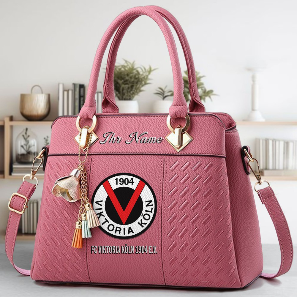 Viktoria Koln Logo Crossbody Zip Hand Bag With Tassel Custom Name For Women - Image 5