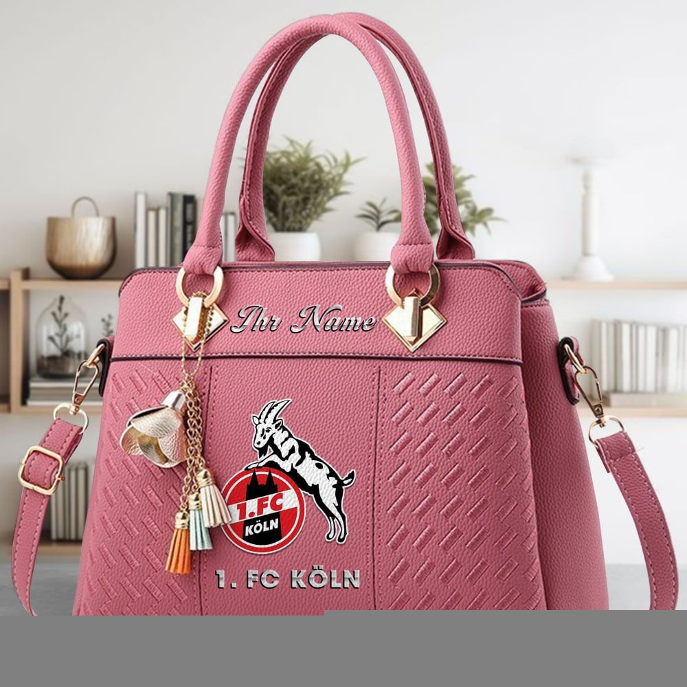 1. FC Koln Logo Crossbody Zip Hand Bag With Tassel Custom Name For Women - Image 6
