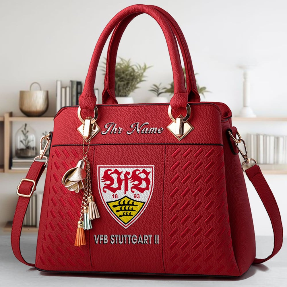 VfB Stuttgart II Logo Crossbody Zip Hand Bag With Tassel Custom Name For Women - Image 6