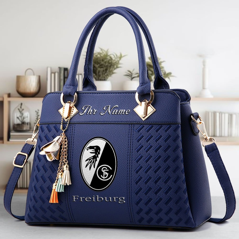 SC Freiburg Logo Crossbody Zip Hand Bag With Tassel Custom Name For Women - Image 2