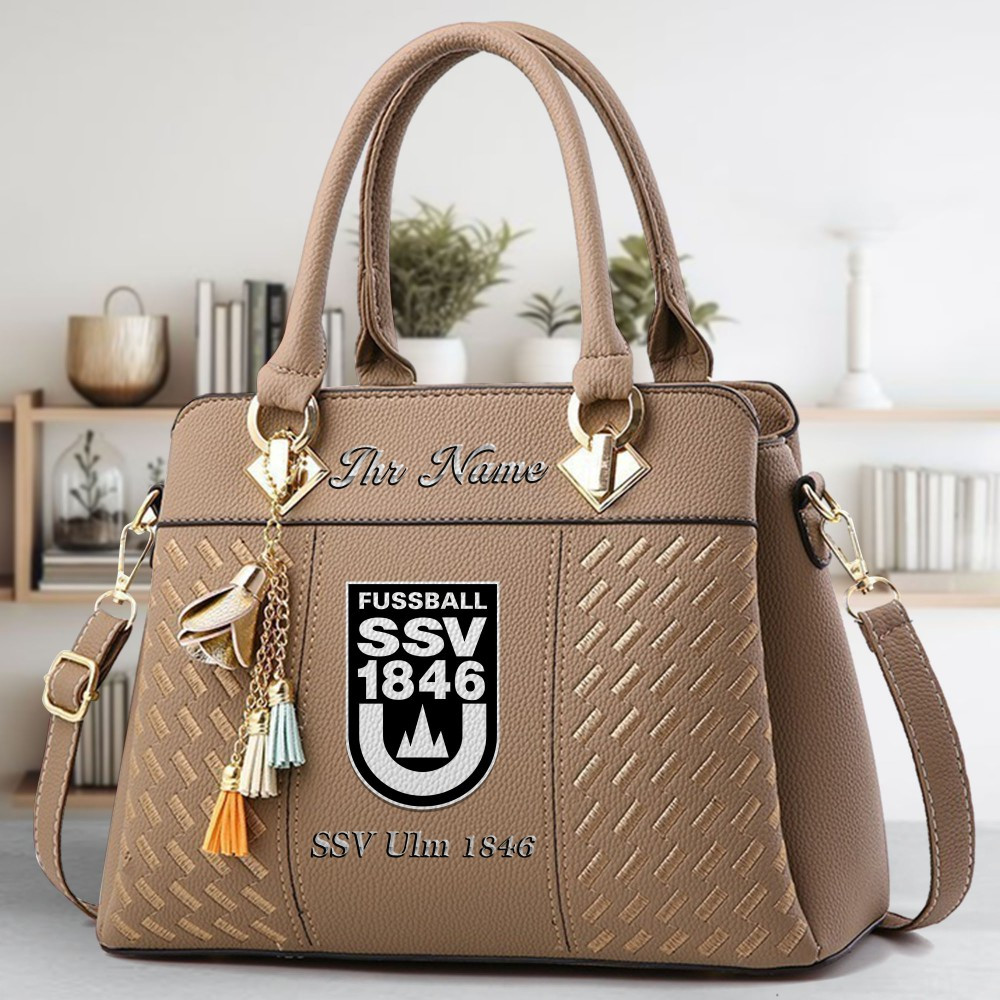 SSV Ulm 1846 Logo Crossbody Zip Hand Bag With Tassel Custom Name For Women - Image 3