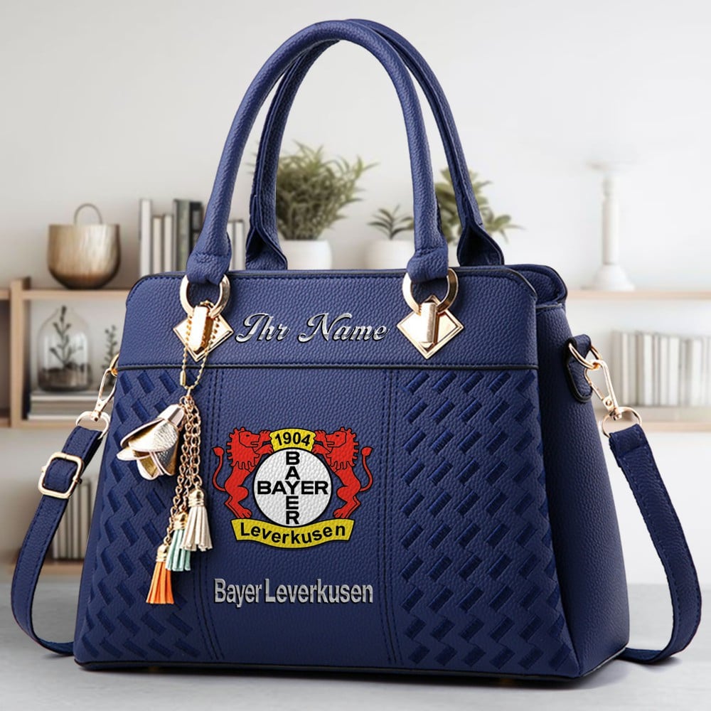 Bayer 04 Leverkusen Logo Crossbody Zip Hand Bag With Tassel Custom Name For Women - Image 3