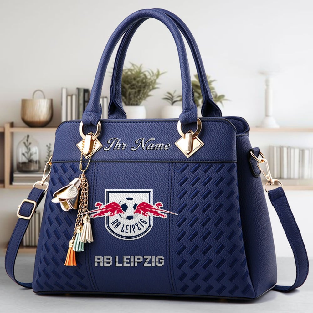 RB Leipzig Logo Crossbody Zip Hand Bag With Tassel Custom Name For Women - Image 3