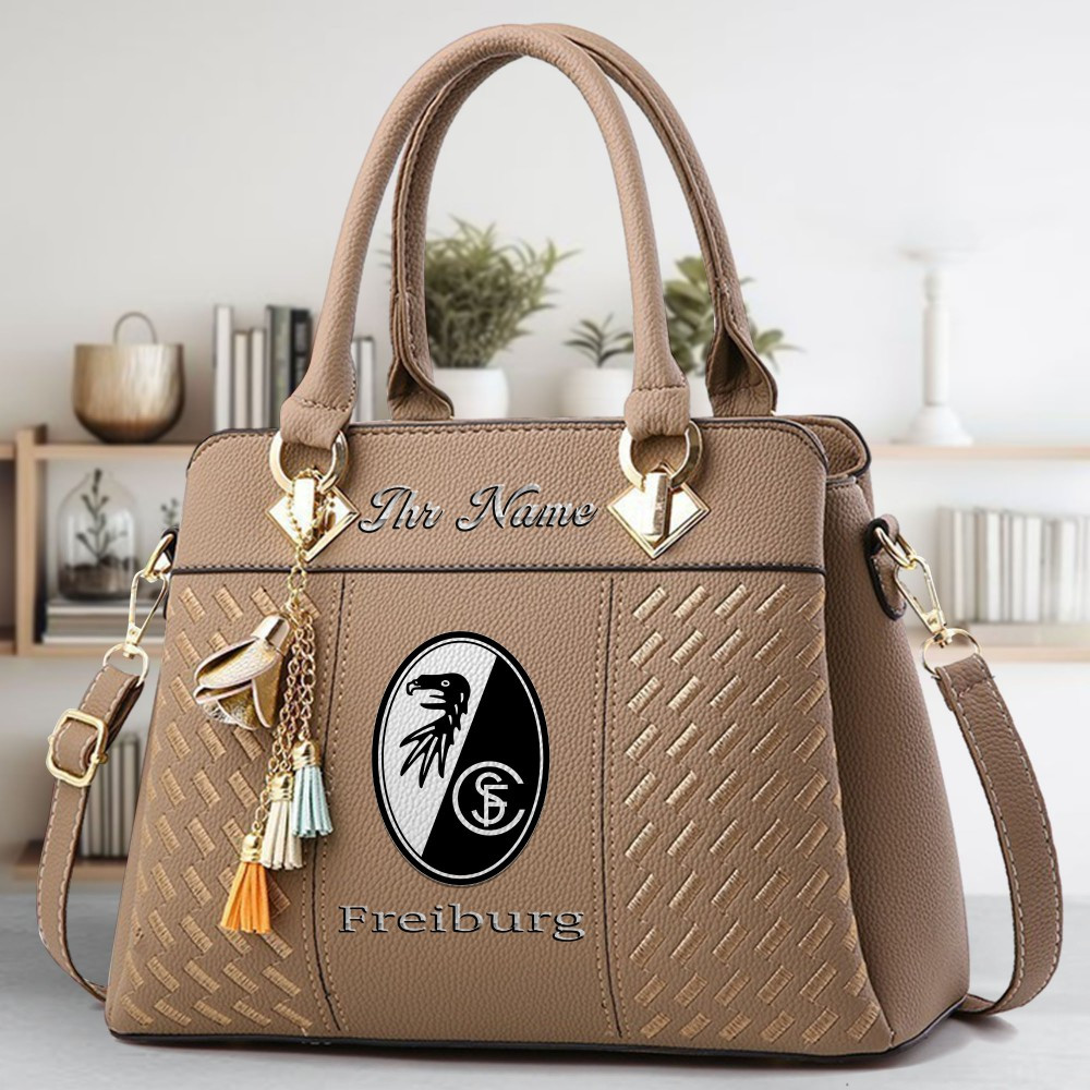 SC Freiburg Logo Crossbody Zip Hand Bag With Tassel Custom Name For Women - Image 3