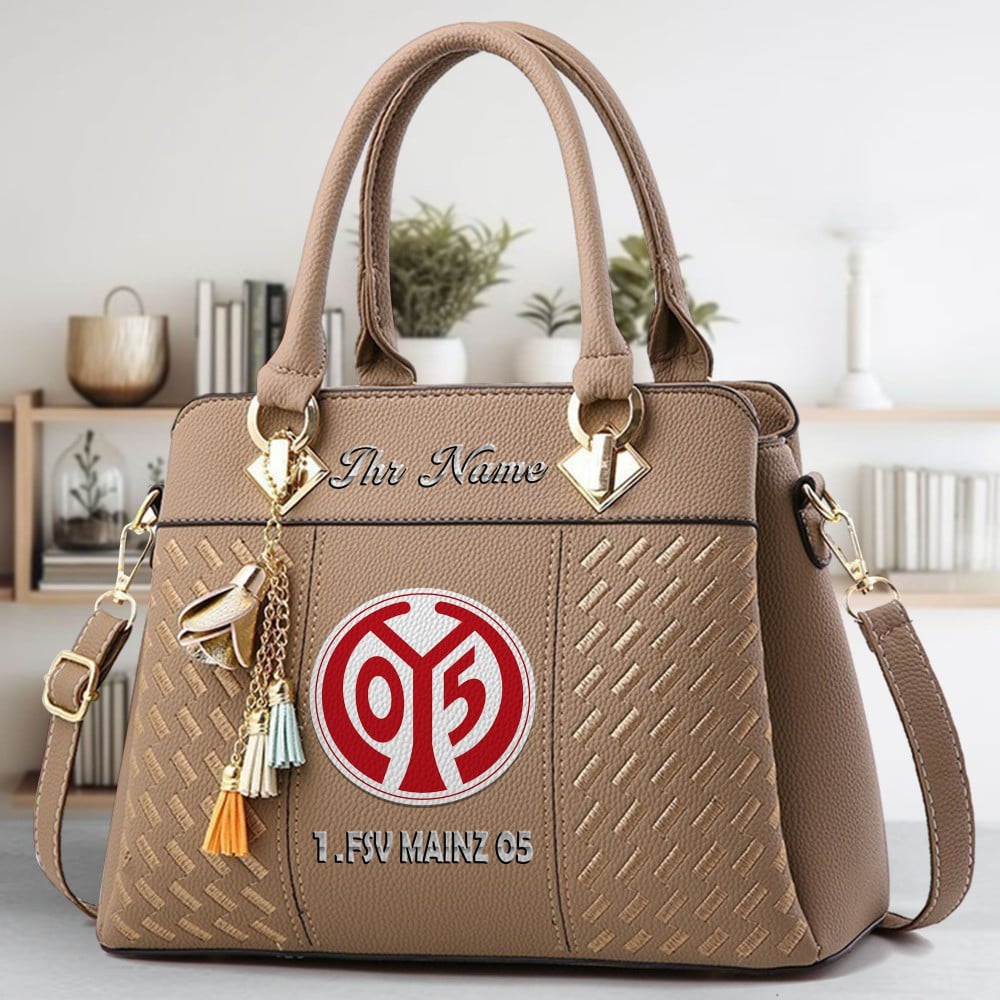 1. FSV Mainz 05 Logo Crossbody Zip Hand Bag With Tassel Custom Name For Women - Image 3