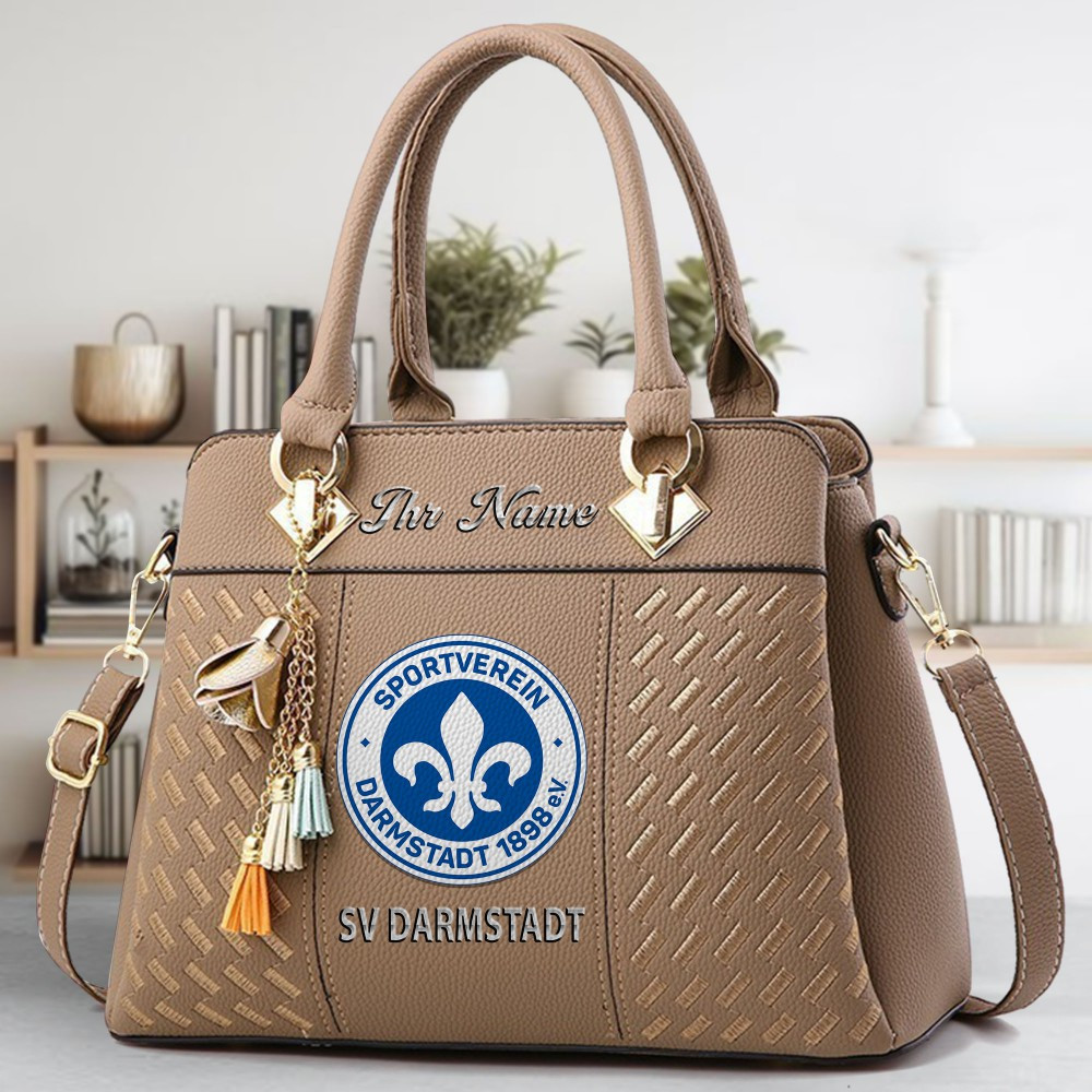 Darmstadt 98 Logo Crossbody Zip Hand Bag With Tassel Custom Name For Women - Image 3