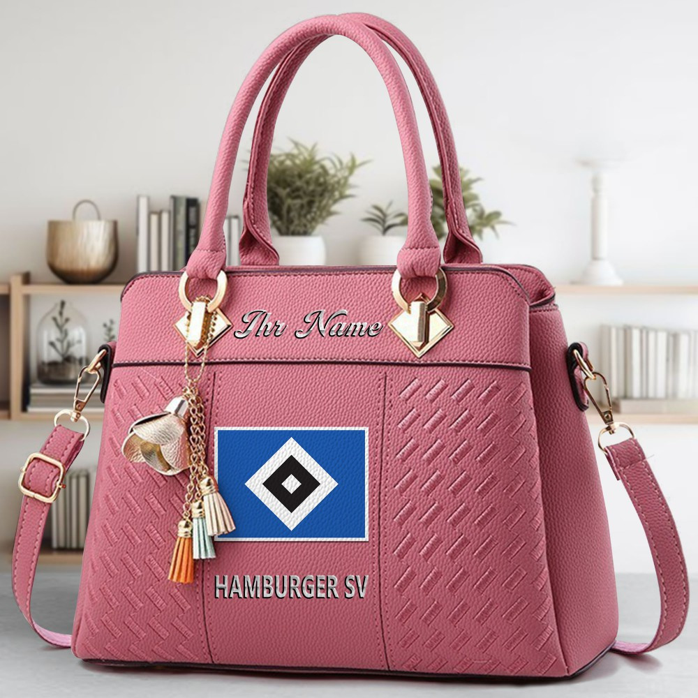 Hamburger SV Logo Crossbody Zip Hand Bag With Tassel Custom Name For Women - Image 5