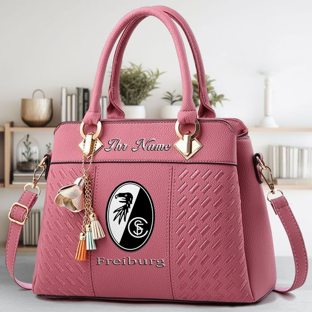 SC Freiburg Logo Crossbody Zip Hand Bag With Tassel Custom Name For Women - Image 5