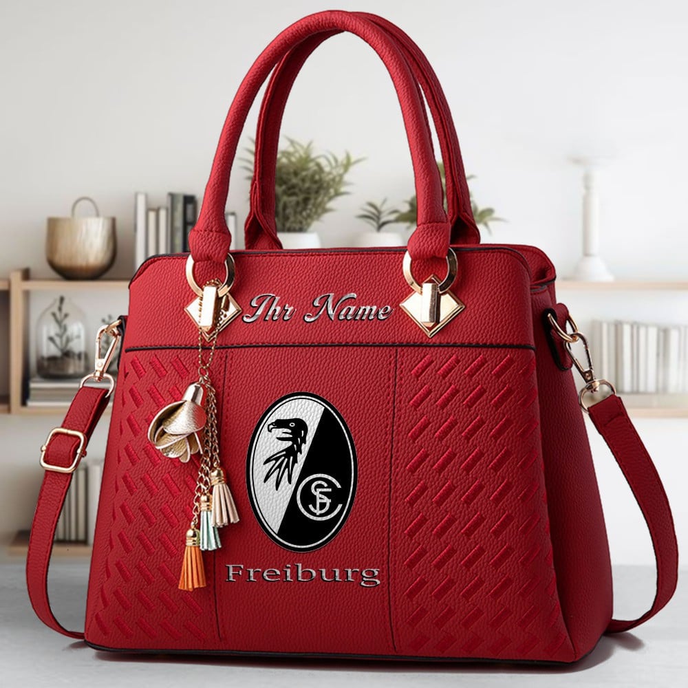 SC Freiburg Logo Crossbody Zip Hand Bag With Tassel Custom Name For Women - Image 6