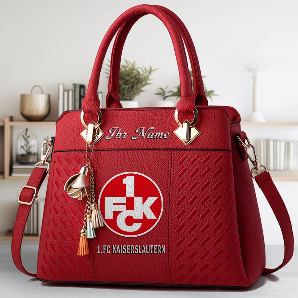 1. FC Kaiserslautern Logo Crossbody Zip Hand Bag With Tassel Custom Name For Women - Image 6