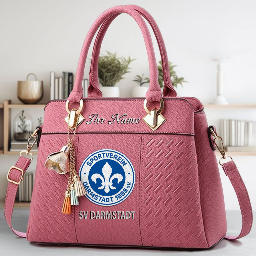 Darmstadt 98 Logo Crossbody Zip Hand Bag With Tassel Custom Name For Women - Image 5