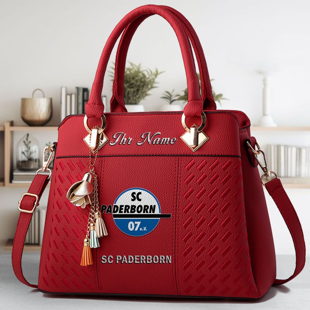 SC Paderborn Logo Crossbody Zip Hand Bag With Tassel Custom Name For Women - Image 6