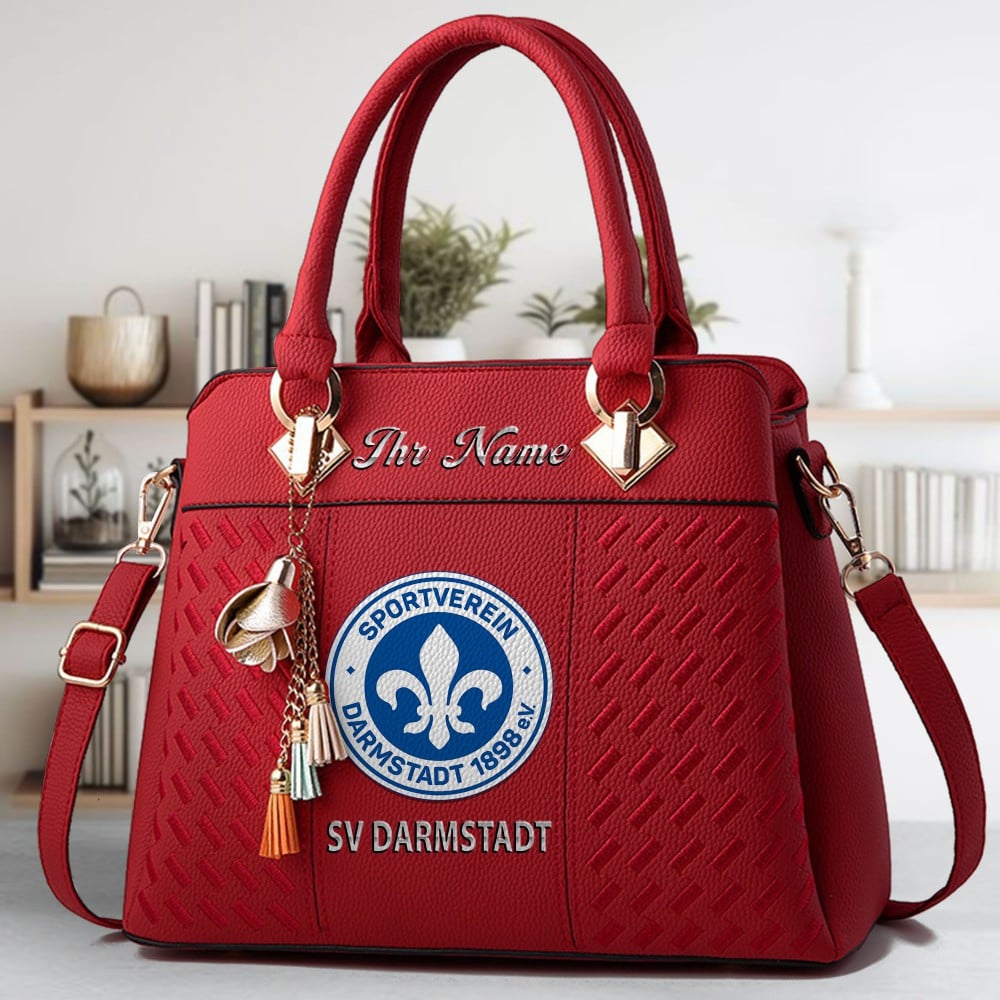 Darmstadt 98 Logo Crossbody Zip Hand Bag With Tassel Custom Name For Women - Image 6