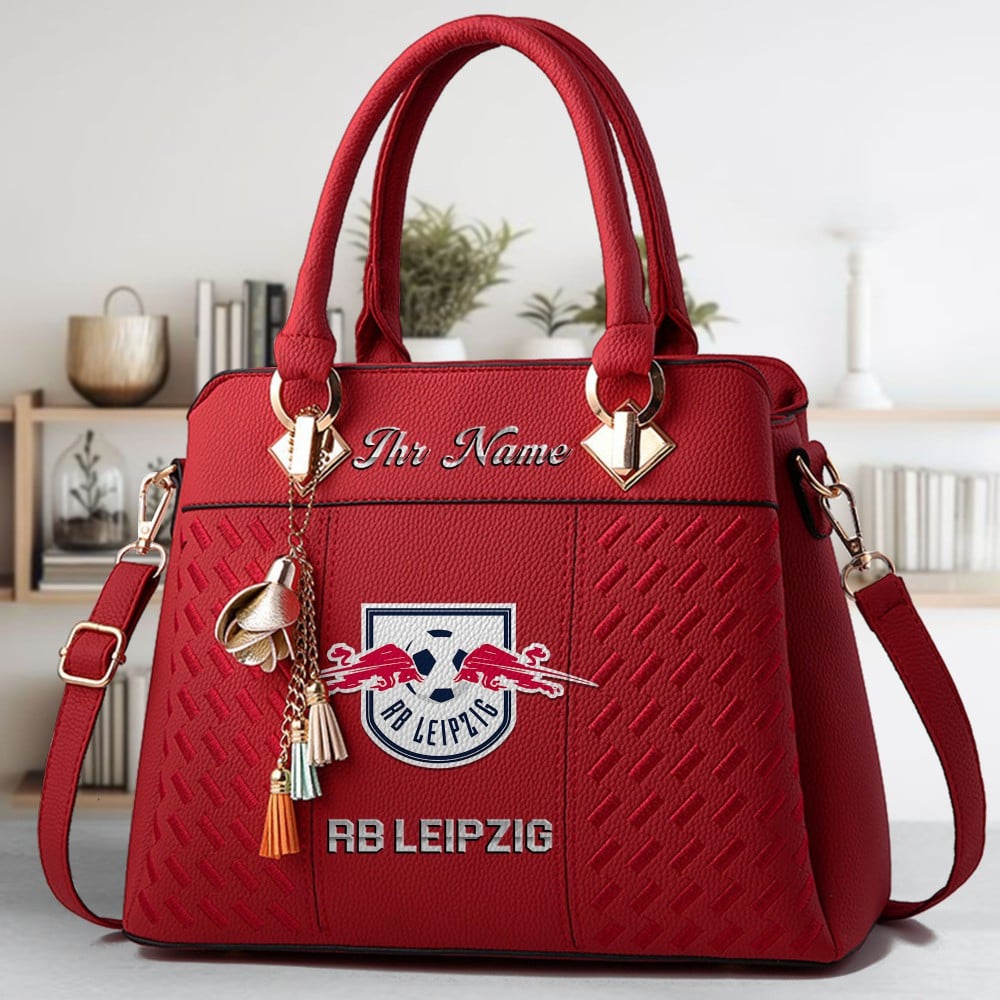 RB Leipzig Logo Crossbody Zip Hand Bag With Tassel Custom Name For Women - Image 6