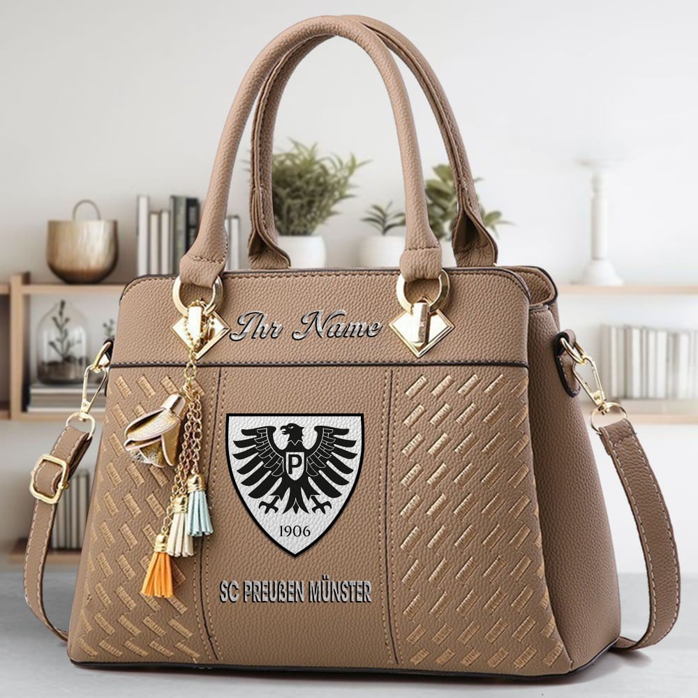 Preuben Munster Logo Crossbody Zip Hand Bag With Tassel Custom Name For Women - Image 3