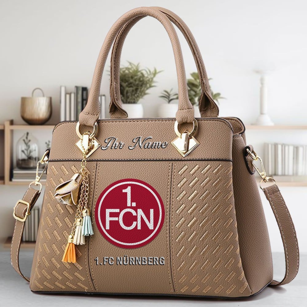 1. FC Nurnberg Logo Crossbody Zip Hand Bag With Tassel Custom Name For Women - Image 3