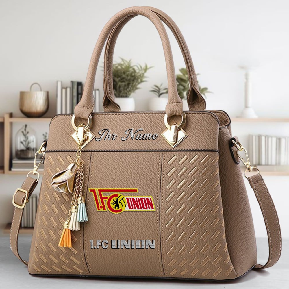 Union Berlin Logo Crossbody Zip Hand Bag With Tassel Custom Name For Women - Image 3