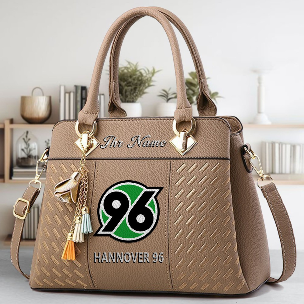 Hannover 96 Logo Crossbody Zip Hand Bag With Tassel Custom Name For Women - Image 3