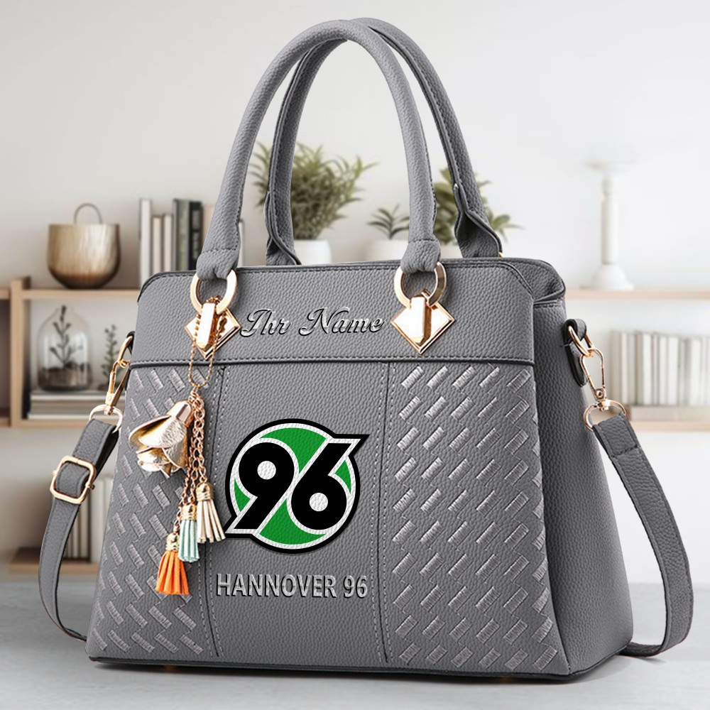 Hannover 96 Logo Crossbody Zip Hand Bag With Tassel Custom Name For Women - Image 4