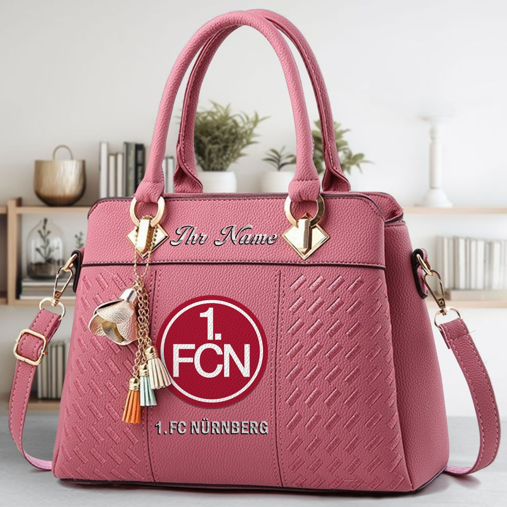 1. FC Nurnberg Logo Crossbody Zip Hand Bag With Tassel Custom Name For Women - Image 5